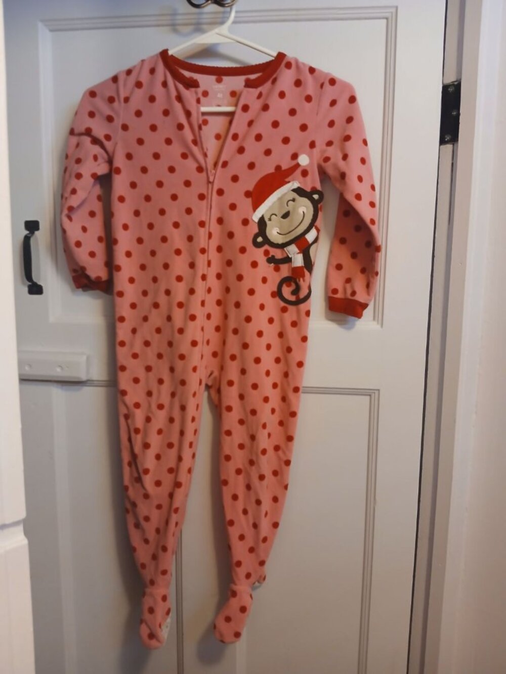 Carters Girls 4T Christmas Girls One Piece Monkey Pajamas